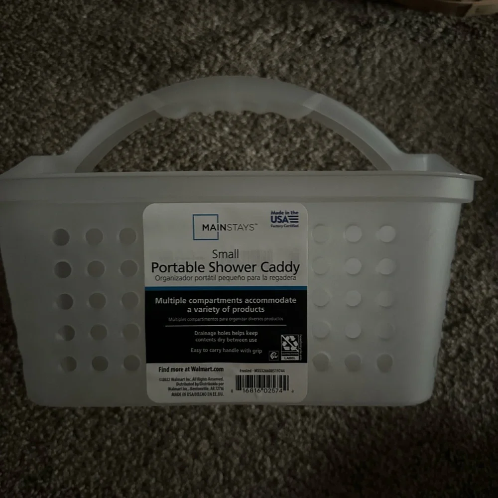 Mainstays White Shower Caddy with Handle